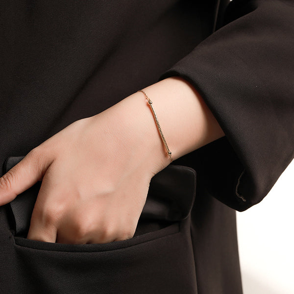 FS0373 925 Sterling Silver Cross Stitch Snakeskin Chain Bracelet