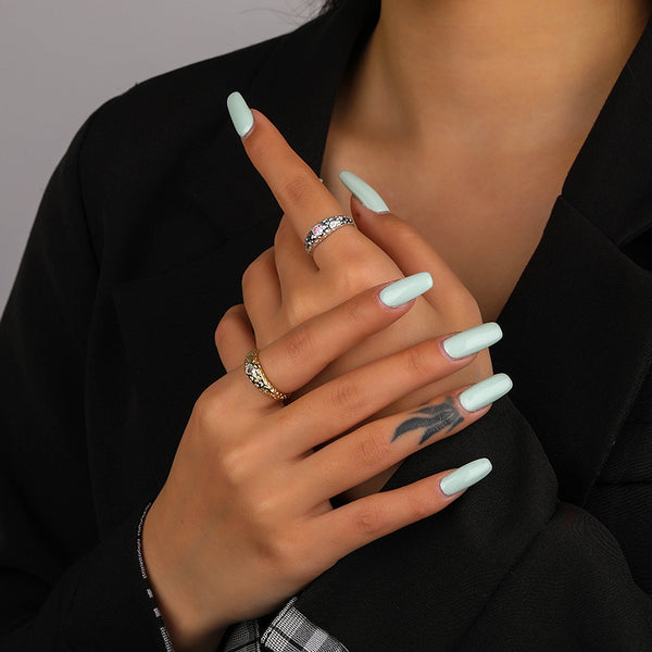 FJ0944 925 Sterling Silver Heart Zircon Hammered Ring