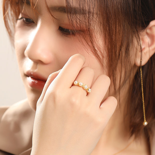 FJ0997 925 Sterling Silver Shell Pearl Ring