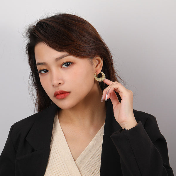 FE2478 925 Sterling Silver Oval Shape Hoop Earrings