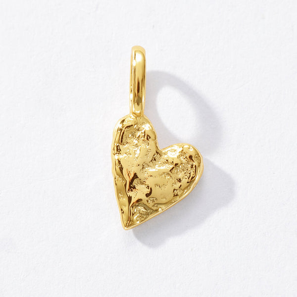 VFD0262 Hammered Heart Necklace Pendant Charm