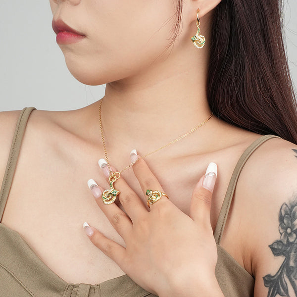 FE2510 925 Sterling Silver Boa Dangle Stud Earring