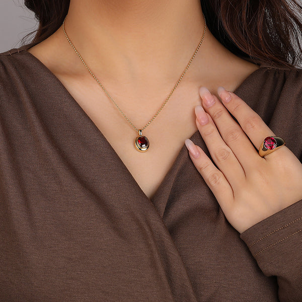 FJ0960 925 Sterling Silver Claw-set Gemstone Ring