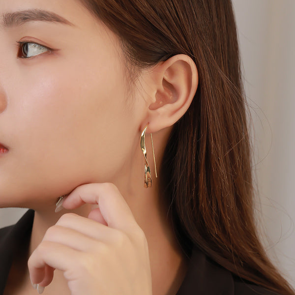 FE2695 925 Sterling Silver Fashion Twist Stud Earrings