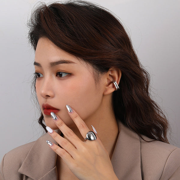 FE2546 925 Sterling Silver Dainty C Shape Ear Cuff