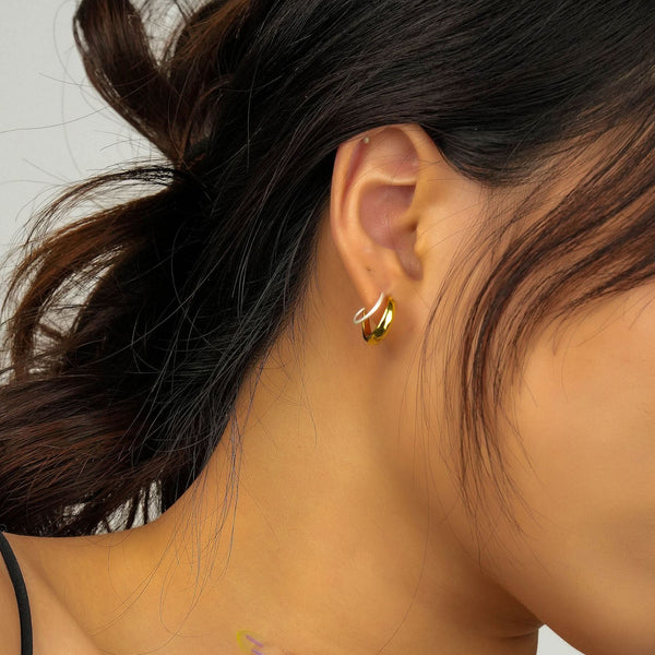 FE2622 925 Sterliang Silver Dainty Color Separation Circle Stud Earring