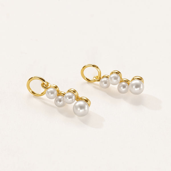 VFD0131 Stacked Shell Pearl Earring Charm Pendant