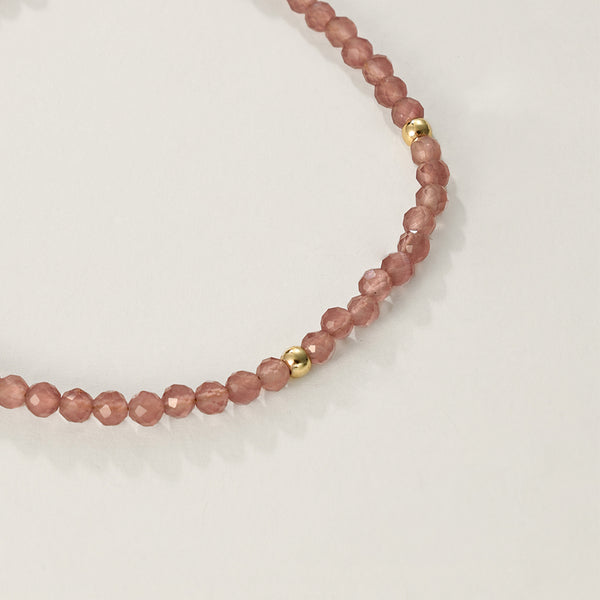 PB0051 925 Sterling Silver Pink Crystal Bracelet