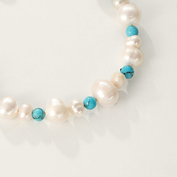 PB0058 Freshwater Pearl Turquoise Bracelet