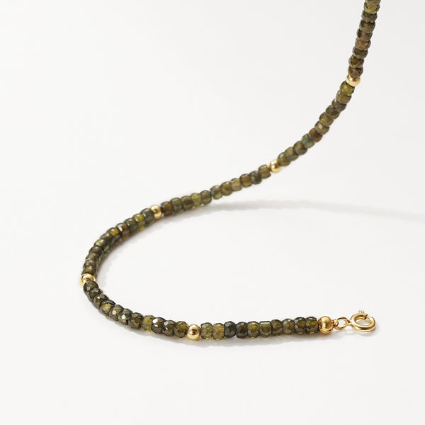 PB0108 925 Sterling Silver Green Cubic Zirconia Bead Charm Bracelets