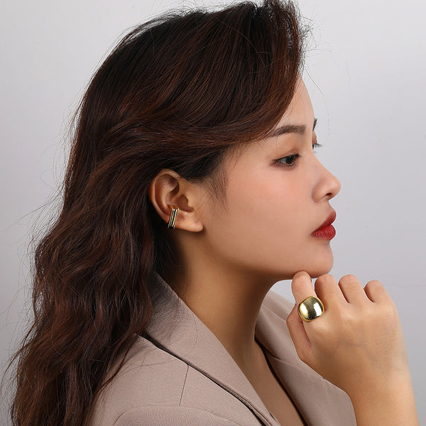 FE2546 925 Sterling Silver Dainty C Shape Ear Cuff