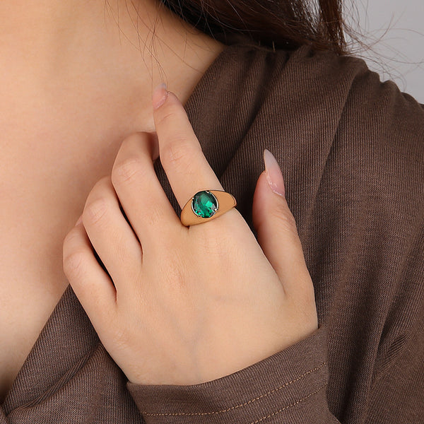 FJ0960 925 Sterling Silver Claw-set Gemstone Ring