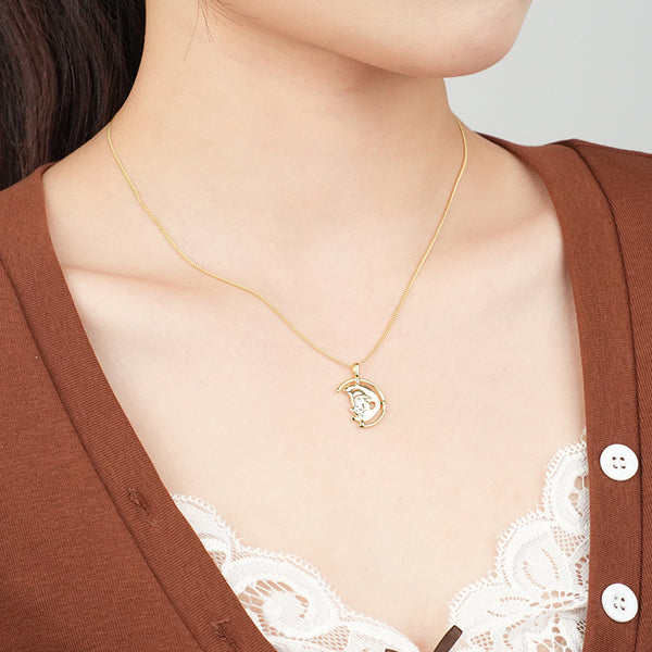 FX0986 925 Sterling Silver Irregular Crescent Pendant Nedcklaces