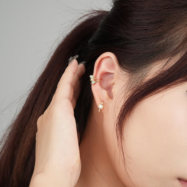FE2508 Turquoise Dragonfly Ear Cuff