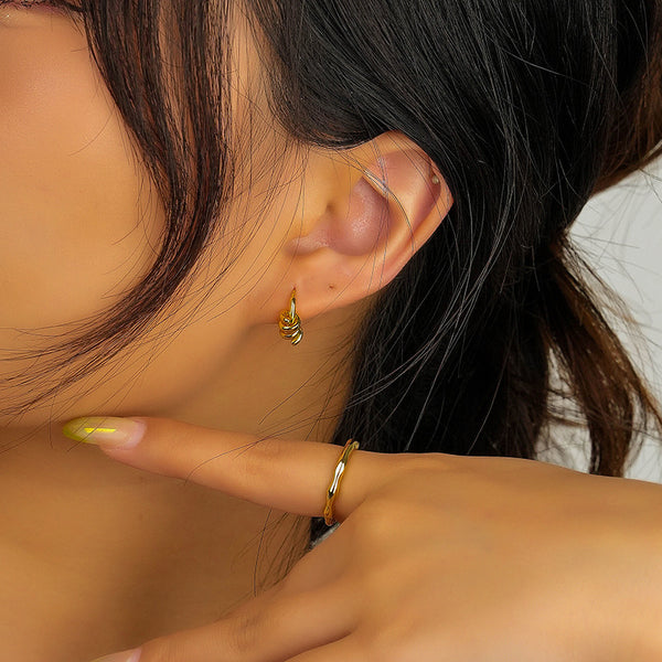 FE2684 925 Sterling Silver Spiral Hoop Earrings