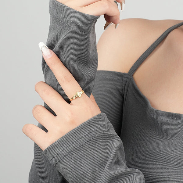 FJ0924 925 Sterling Silver Letter BABY Ring