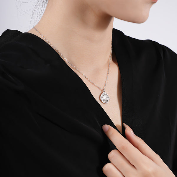 FX0958 925 Sterling Silver Irregular Circle Hammer Coin Pendant Necklaces