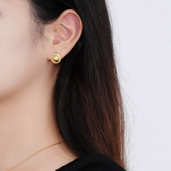 FE3049 925 Sterling Silver Sunflower Stud Earrings