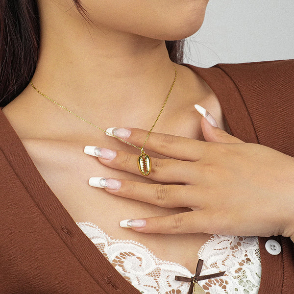 FX0978 925 Sterling Silver Luxury Shell Pendant Necklace