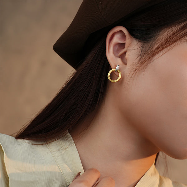 FE3062 925 Sterling Silver Heavy Frosted Earrings