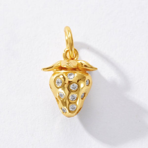 VFD0260 Dainty Jewelry Strawberry Necklace Charm Pendant