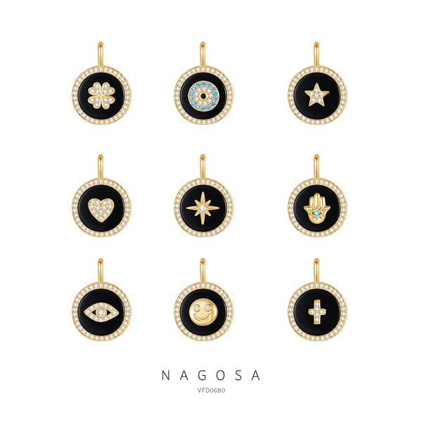 Round Black Onyx Charm