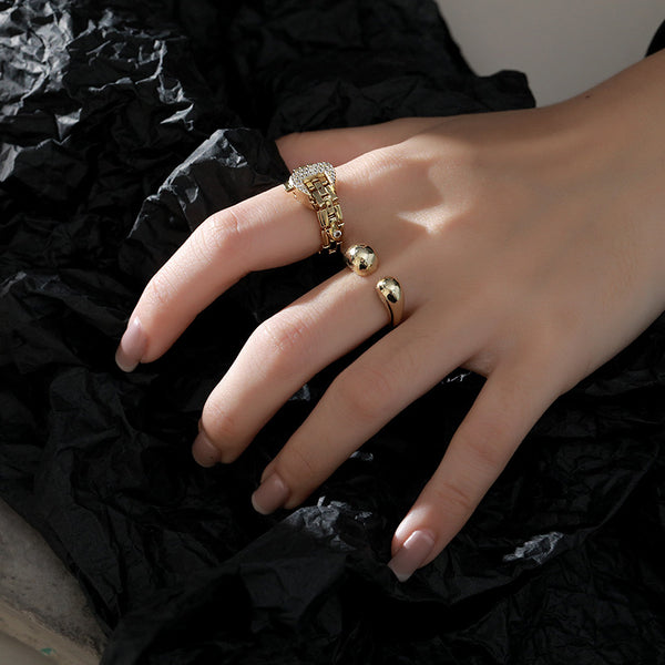 FJ0918 925 Sterling Silver Adjustable Watchband Ring