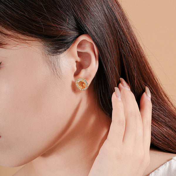 FE2988 925 Sterling Silver Oval CZ Stud Earrings