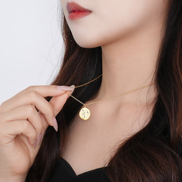 FX1259 925 Sterling Silver CZ Irregular Coin Necklace