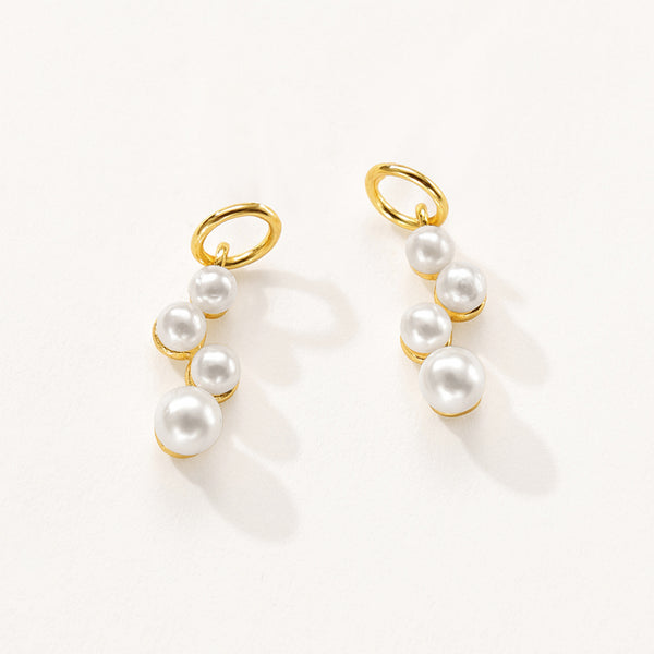 VFD0131 Stacked Shell Pearl Earring Charm Pendant