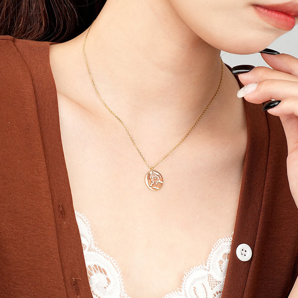 FX1111 925 Sterling Silver Coin Pendant Necklace