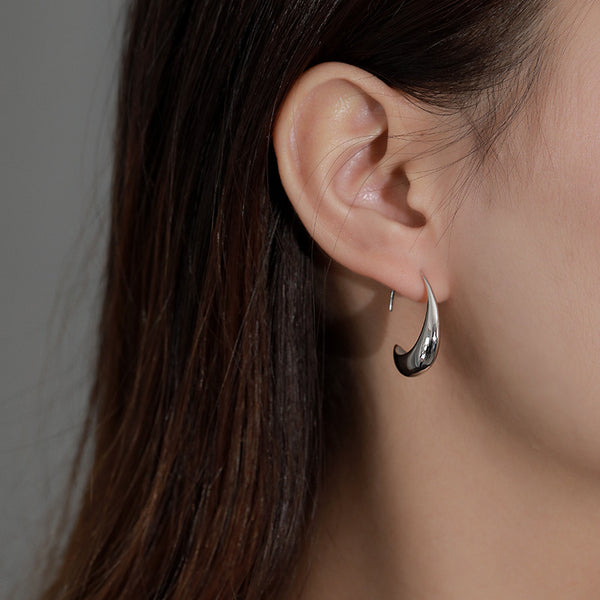 FE2479 925 Sterling Silver Letter C Stud Earrings