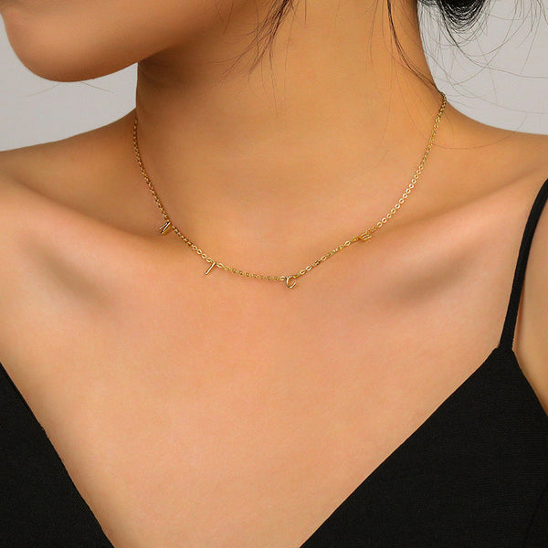 FX0969 925 Sterling Silver Letter Initial "NICE" Necklaces