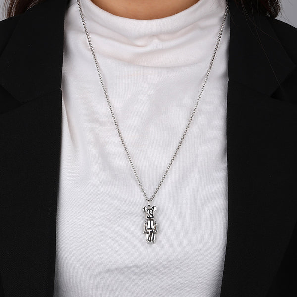 FX1142 925 Sterling Silver Bear Pendant Necklace