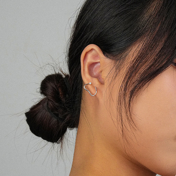 FE2667 925 Sterling Silver Irregular Zircon Stud Earrings