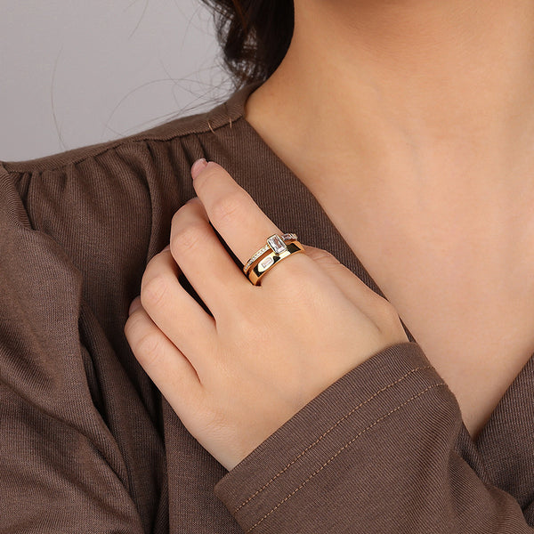 FJ0954 925 Sterling Silver Pave Crystal Ring