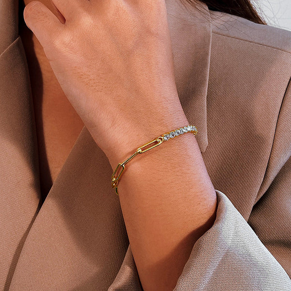 FS0325 925 Sterling Silver Light Luxury Retro Zircon Bracelet