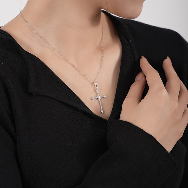 FX1064 925 Sterling Silver Sparkle Zircon Pendant Necklace