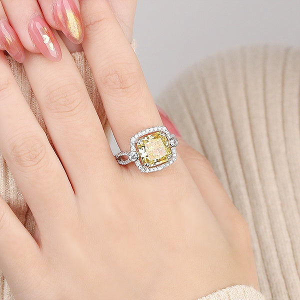 FJ1062 925 Sterling Silver Square Cubic Zirconia Ring