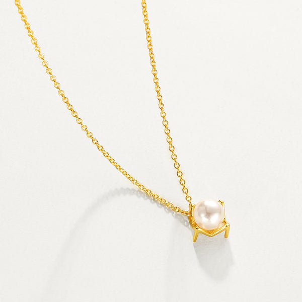 FX1181 925 Sterling Silver White Pearl Pendant Necklace