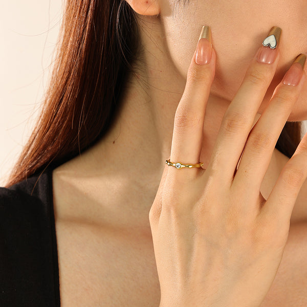 VFJ0006 Bezel Setting CZ Women Rings