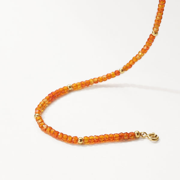 PB0158 925 Sterling Silver Orangle Cubic Zirconia Charm Beaded Bracelets