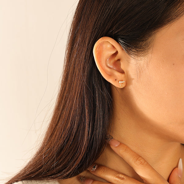 VFE0129 Shell Pearls Chain Stud Earrings