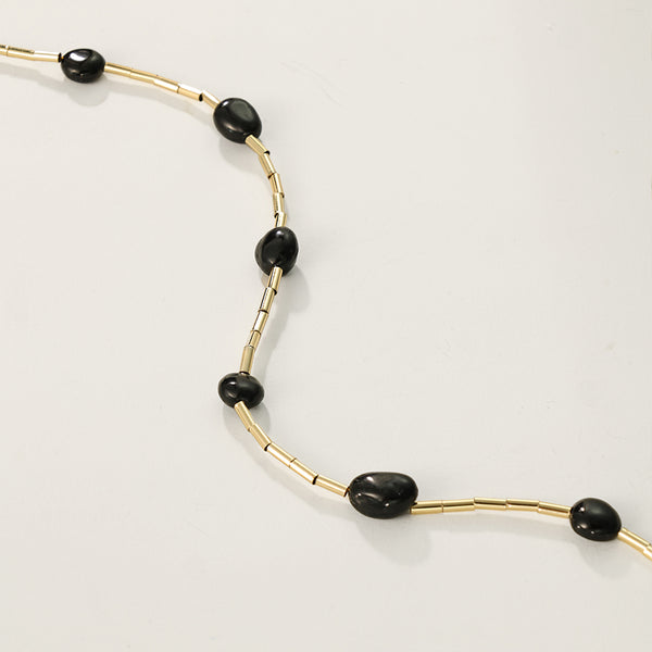 PN0103 Obsidian Choker Necklace