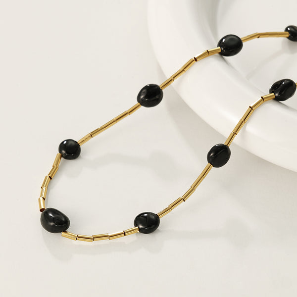 PN0103 Obsidian Choker Necklace