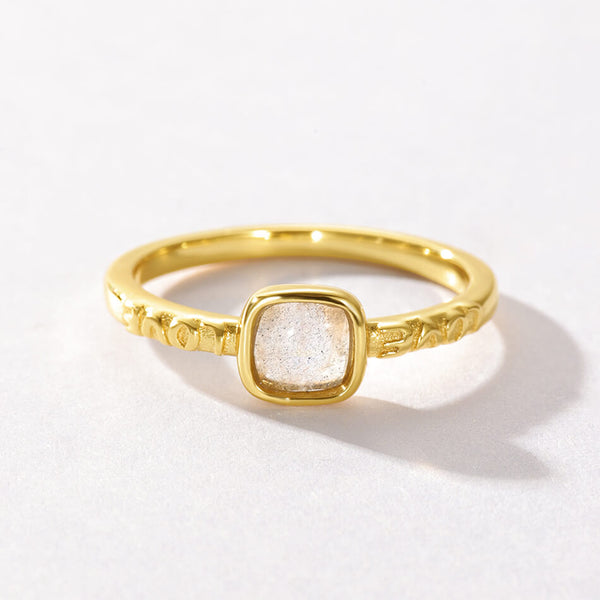 VFJ0199 Geometry Square Moonstone Wedding Rings