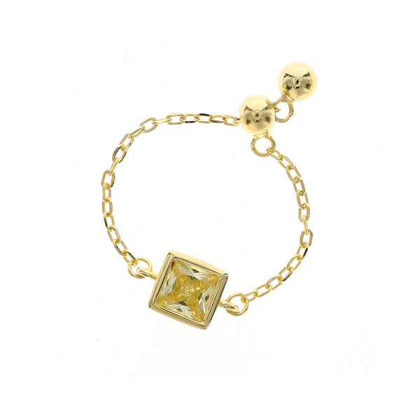 FJ0842 925 Sterling Silver Cubic Zirconia Chain Ring