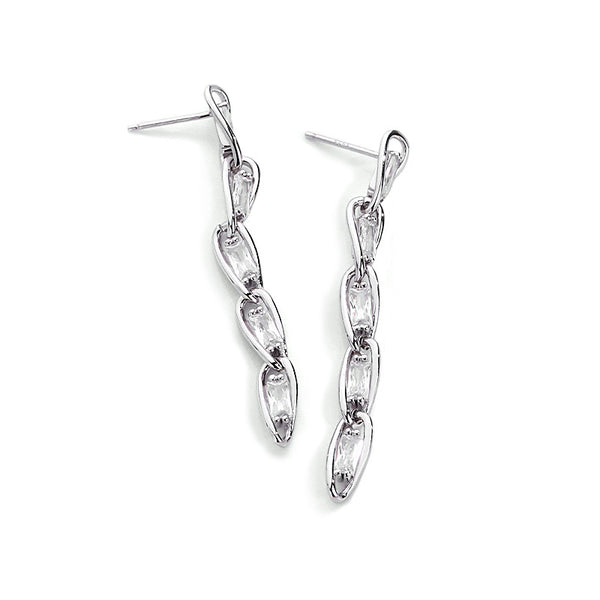 FE2636 925 Sterliang Silver Chain Dangle Stud Earring