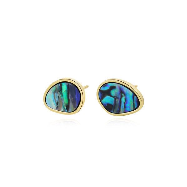 FE2694 Abalone Turquoise Water Drop Stud Earring