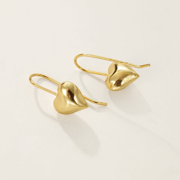 FE2383 925 Sterling Silver Plump Heart Earrings
